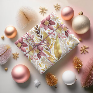 Pink Gold Weihnachtsmuster#21 ID1009 Geschenkpapier