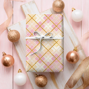 Pink Gold Weihnachtsmuster#28 ID1009 Geschenkpapier