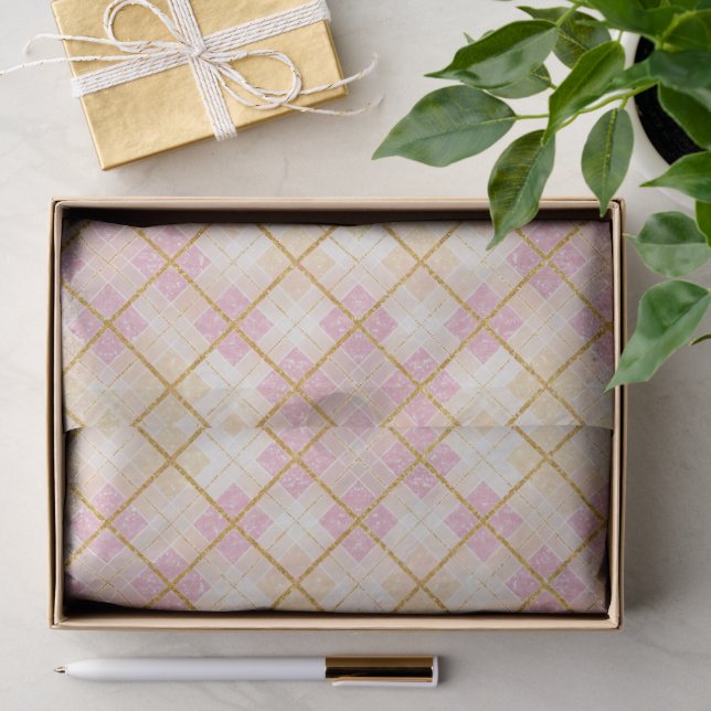 Pink Gold Weihnachtsmuster#28 ID1009 Seidenpapier (Geschenk)