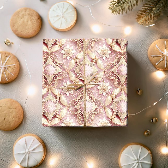Pink Gold Weihnachtsmuster#3 ID1009 Geschenkpapier (Von Creator hochgeladen)