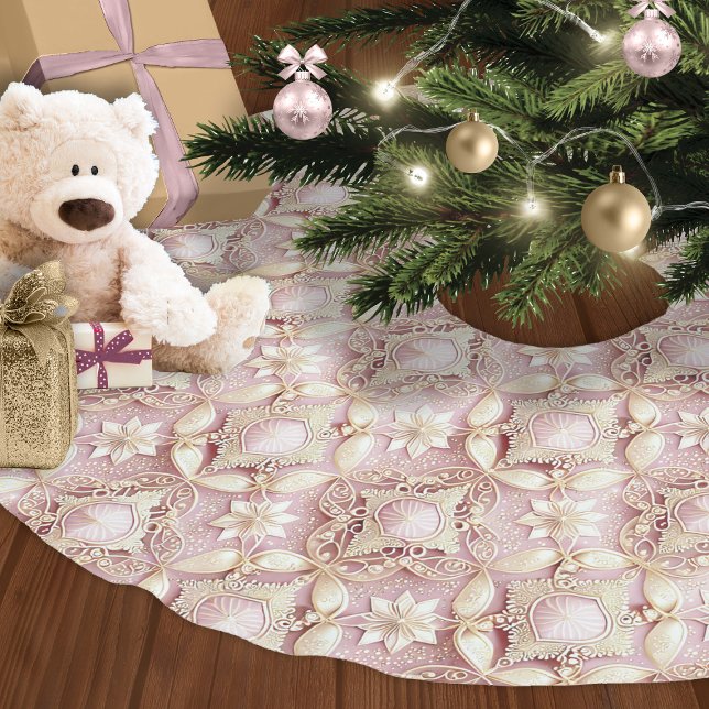 Pink Gold Weihnachtsmuster#3 ID1009 Polyester Weihnachtsbaumdecke (Von Creator hochgeladen)