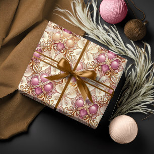 Pink Gold Weihnachtsmuster#4 ID1009 Geschenkpapier