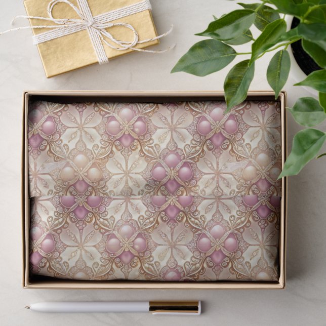 Pink Gold Weihnachtsmuster#4 ID1009 Seidenpapier (Geschenk)