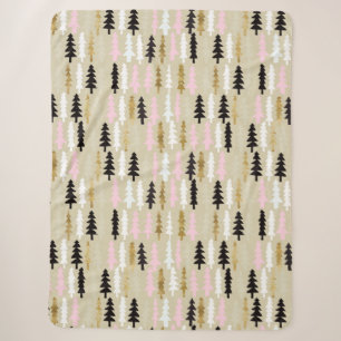 Pink & Gold Weihnachtsmuster Sherpa Blanket Sherpadecke
