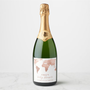 Pink Gold Weltkarte Reiseabenteuer Baby Shower 