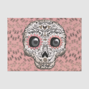 Pink & Gold Zucker Skull Whimsisches Niedliches Pa Seidenpapier