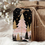 Pink Golden Christmas Tree Geschenkanhänger<br><div class="desc">Pink Golden Christmas Tree Gift Tags</div>