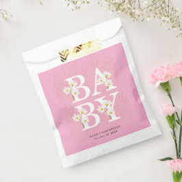 Pink Golden Daisy Glitzer Glow Baby Dusche Geschenktütchen