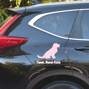 Pink Golden Retriever chien autocollant, Sticker e