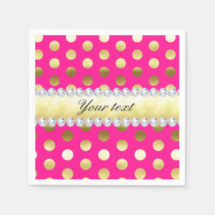 Pink-Goldfolien-Tupfen-Diamanten Serviette