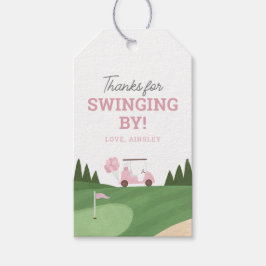 Pink Golf Birthday Party Geschenkanhänger