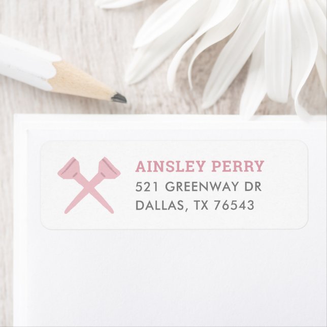 Pink Golf Birthday Party Rücksendeadresse (Insitu)