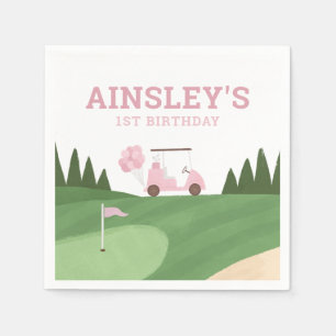 Pink Golf Birthday Party Serviette