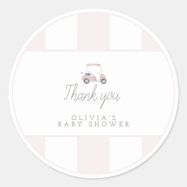 Pink Golf Cargo Geschenksticker Runder Aufkleber (Vorderseite)