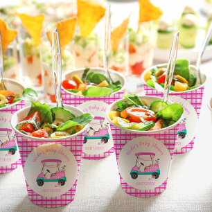 Pink Golf Cart Babyausstattung Babydusche Pappbecher