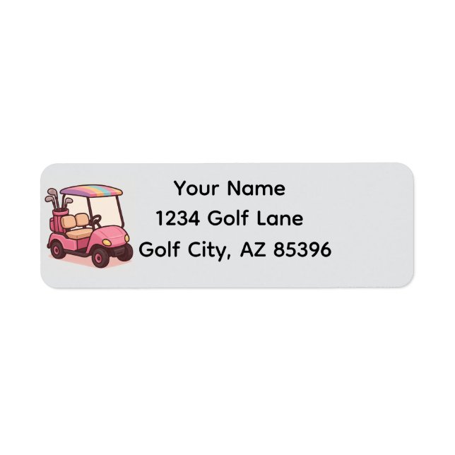 Pink Golf Cart Personalisiert (Vorne)