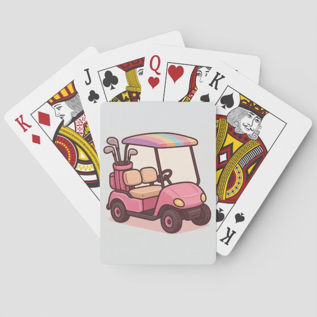 Pink Golf Cart Spielkarten (Rückseite)