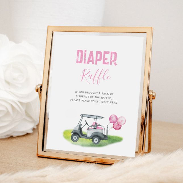 Pink Golf Diaper Raffelzeichen Poster (Von Creator hochgeladen)