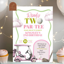 Pink-Golf-Kind-zwei-Par-Tee-Geburtstag