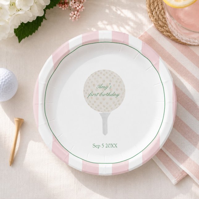 Pink Golf Par-T Papier Teller (Von Creator hochgeladen)