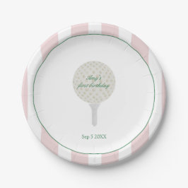 Pink Golf Par-T Papier Teller