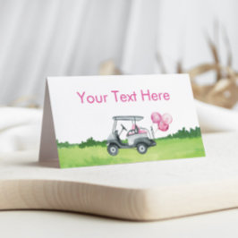 Pink Golf Theme Food Label Platzkarte
