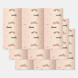 Pink Gondolas Venice Italien Packpapier Geschenkpapier Set