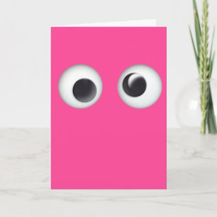 Pink Googly Eyes Joyeuse carte d'anniversaire