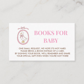 Pink Goose Baby Shower Books for Baby Card Insert