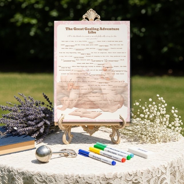 Pink Goose Libs Baby Shower Group game (Pink Goose Libs Baby Shower Group game Acrylic Sign)