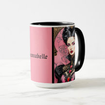 Pink Goth Lady Tasse