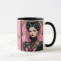Pink Goth Lady Tasse