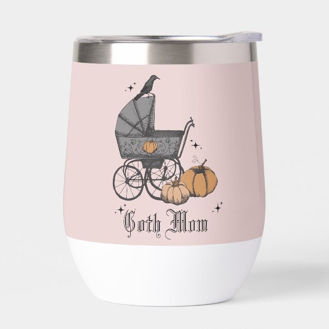 Pink Goth Mama Halloween Viktorianische Babyträgt (Links)