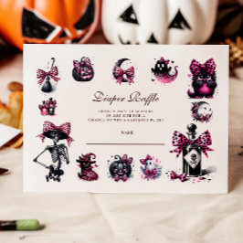 Pink Gothic Halloween Diapper Raffle Begleitkarte