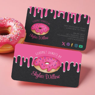 Pink Gourmet Sprinkle Donut Pink Tropfens Bäckerei Visitenkarte