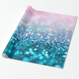 Pink Gradient Blue Aquamarin Sparky Trendy Glitzer Geschenkpapier