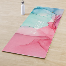 Pink Gradient Individuelle Name Yoga Mat Yogamatte