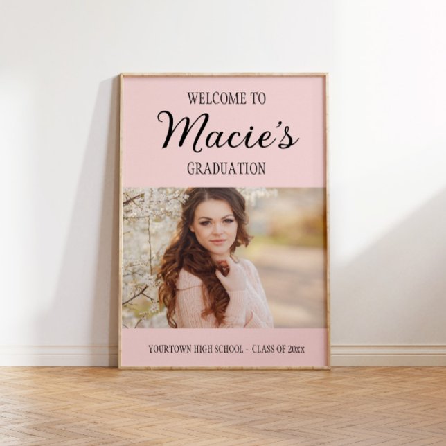Pink Graduation Party Foto Poster (Von Creator hochgeladen)