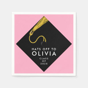 Pink Graduation Party Napkins Serviette