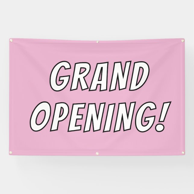 Pink Grand Opening! Banner (Horizontal)