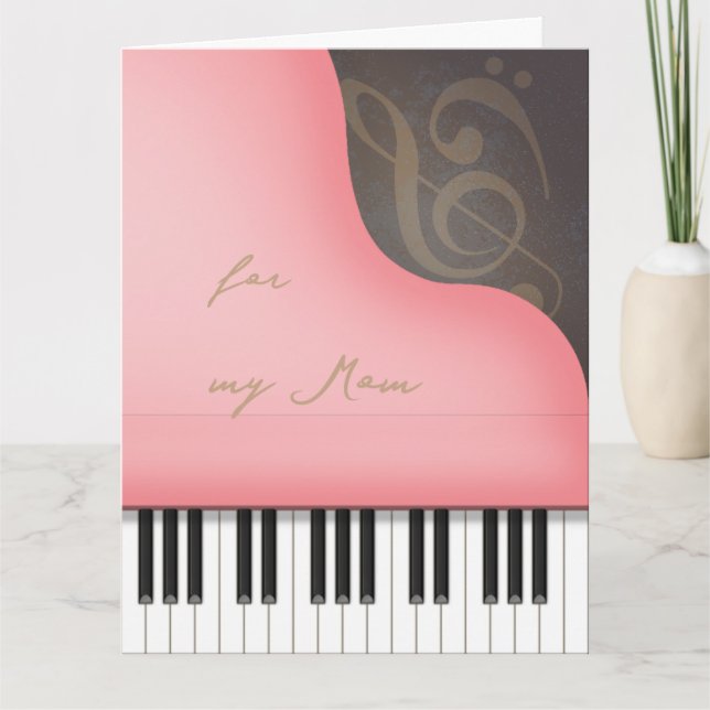 Pink Grand Piano Mama oder Oma Custom Large Karte (Vorderseite)