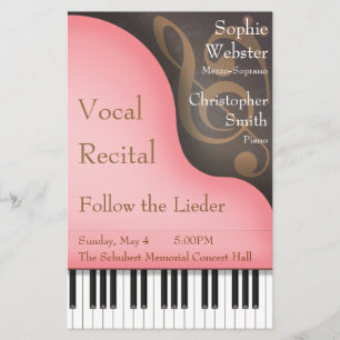 Pink Grand Piano Vokal Plakat & Programm