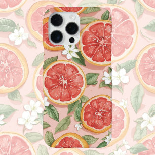 Pink Grapefruit Pop – Retro-Aquarell-Zitrus iPhone 16 Pro Max Hülle