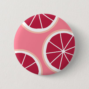 Pink Grapefruit Slice Button