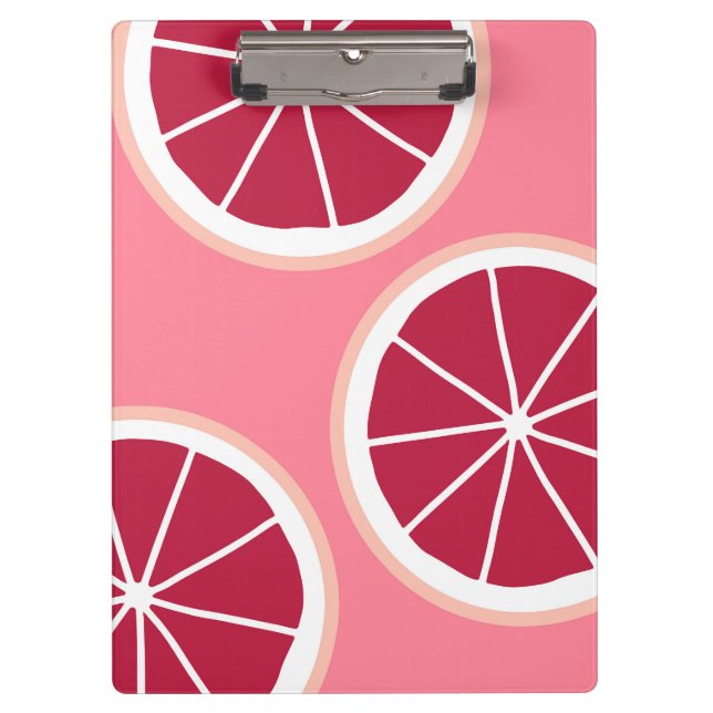 Pink Grapefruit Slice Klemmbrett (Vorderseite)