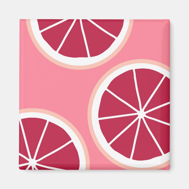 Pink Grapefruit Slice Magnet (Vorne)
