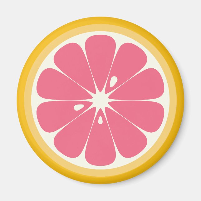 Pink Grapefruit Slice Magnet (Vorne)