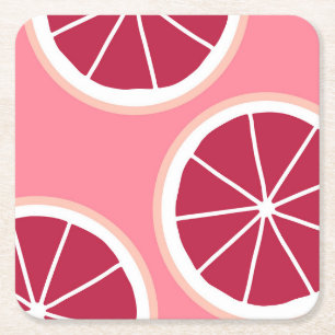 Pink Grapefruit Slice Rechteckiger Pappuntersetzer