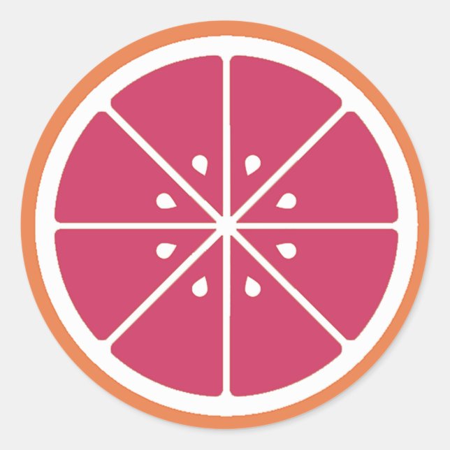 Pink Grapefruit Slice Sticker (Vorderseite)