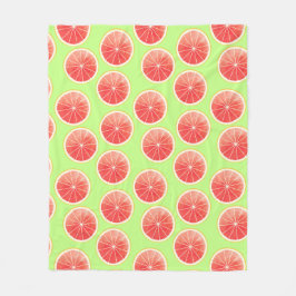 Pink Grapefruit Slices Pattern Fleecedecke